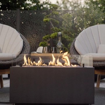 Planika - Outdoor-Gaskamin 41,4x69,8 cm 10kW 1xAAA schwarz + Schutzabdeckung