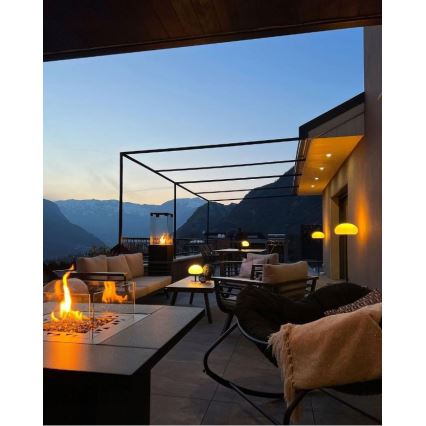 Planika - Outdoor-Gaskamin 79,7x90 cm 10kW 1xAAA schwarz + Schutzabdeckung