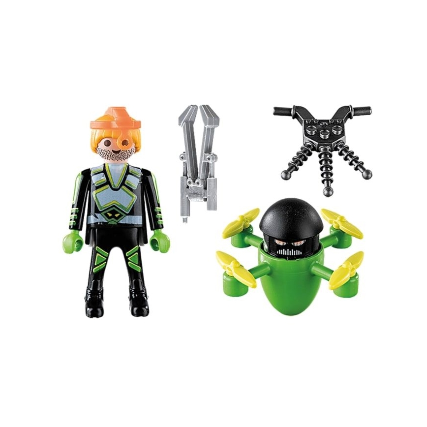 Playmobil - Kinderbaukasten Agent mit Drohne 12 Teile