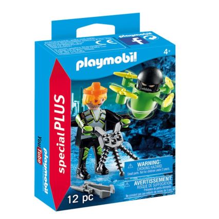 Playmobil - Kinderbaukasten Agent mit Drohne 12 Teile