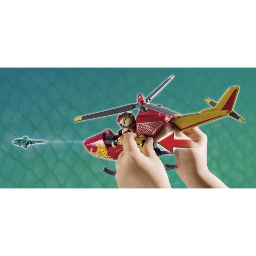 Playmobil - Kinderbaukasten Hubschrauber mit Flugsaurier 39 Teile