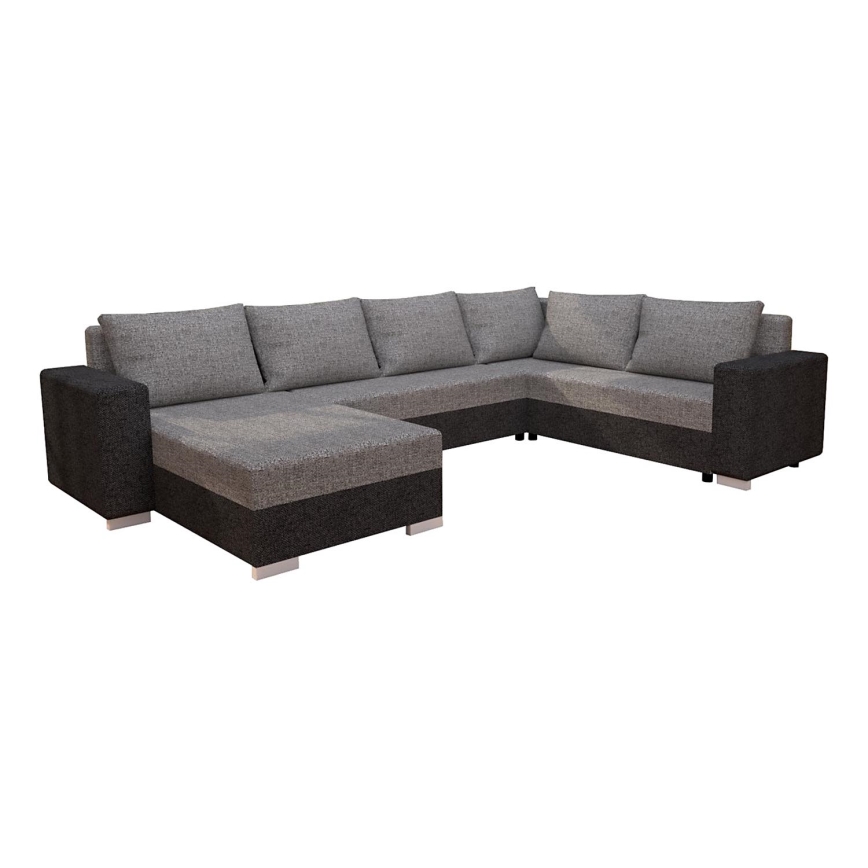 Polsterbare universelle U-förmige Schlafcouch YORK in Braun/Beige