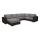 Polsterbare universelle U-förmige Schlafcouch YORK in Braun/Beige