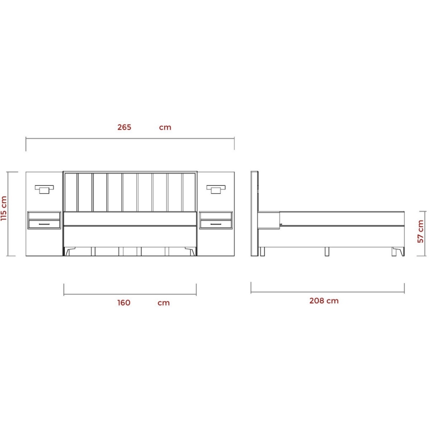 Polsterbett mit Matratzen und Topper sowie Stauraum ALICIA 160x200 cm Beige
