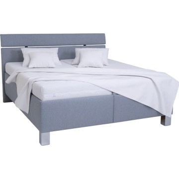 Polsterbett ALIS 160 x 200 cm – mit Stauraum, ohne Matratze, hellgrau