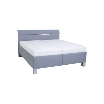 Polsterbett ALIS 160 x 200 cm – mit Stauraum, ohne Matratze, hellgrau