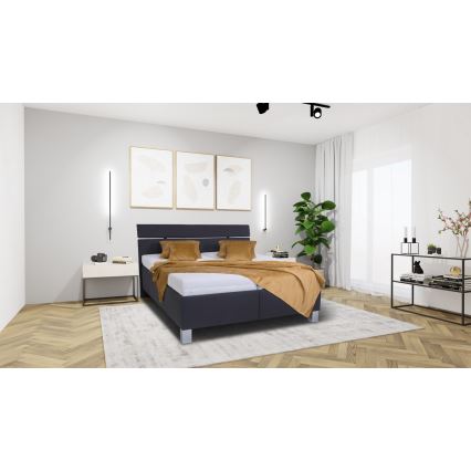 Polsterbett ALIS 180x200 cm, mit Stauraum, ohne Matratze, Anthrazit