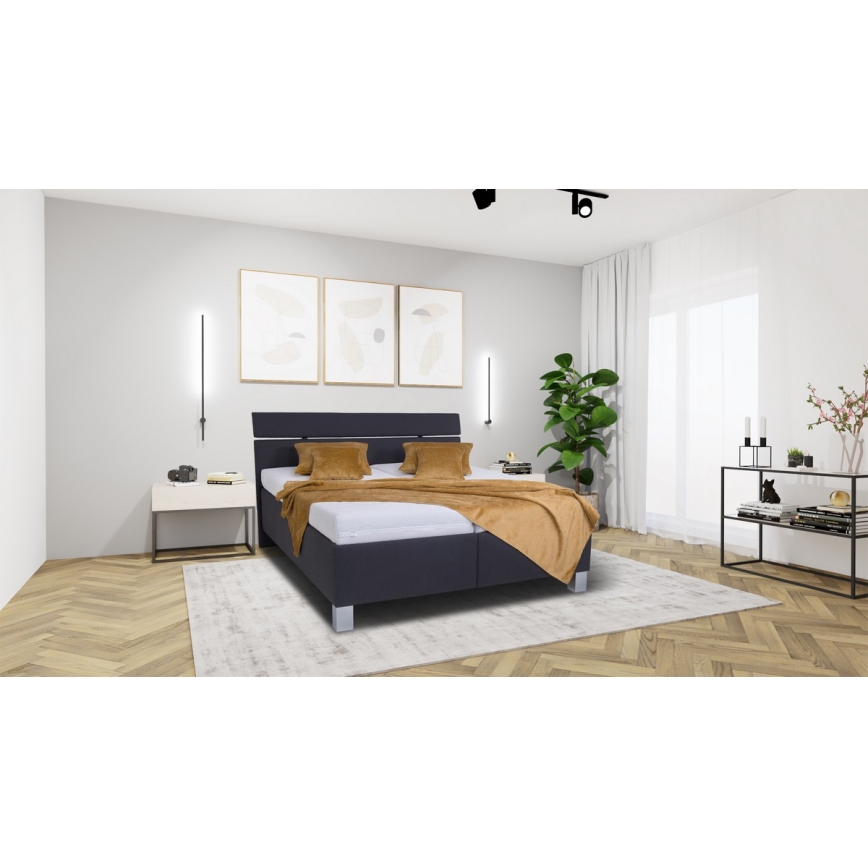 Polsterbett ALIS 180x200 cm, mit Stauraum, ohne Matratze, Anthrazit