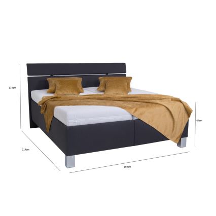Polsterbett ALIS 180x200 cm, mit Stauraum, ohne Matratze, Anthrazit