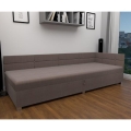 Polsterbett AMSTERDAM 90x200 cm mit wendbarem Kopfteil und Stauraum, beige