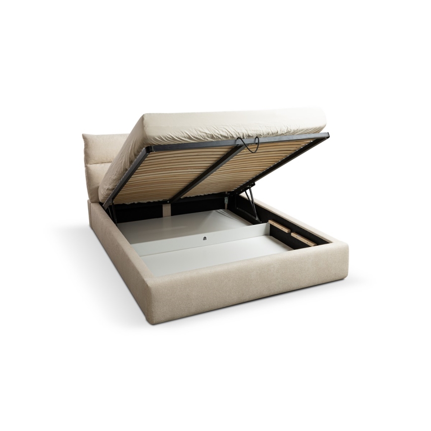 Polsterbett BASIL 160x200 cm beige ohne Matratze