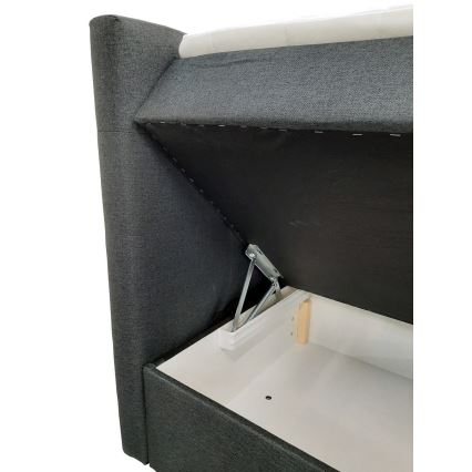Polsterbett mit Matratzen und Topper sowie Stauraum EMBER 160x200 cm Anthrazit