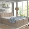 Polsterbett EMBER 180x200 cm, beige, inklusive Matratzen und Topper mit praktischem Stauraum
