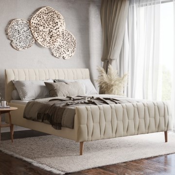 Polsterbett FLORA 160x200 cm ohne Matratze, beige