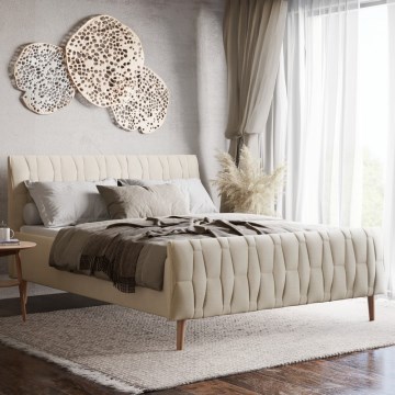 Polsterbett FLORA 180x200 cm, ohne Matratze, beige