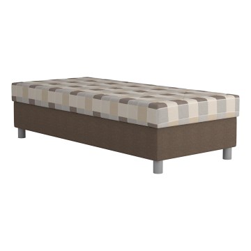 Polsterbett GEORGE 90x200 cm mit Stauraum und inklusive Matratze, braun