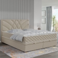 Polsterbett GINA 180x200 cm mit Matratzen und Stauraum beige