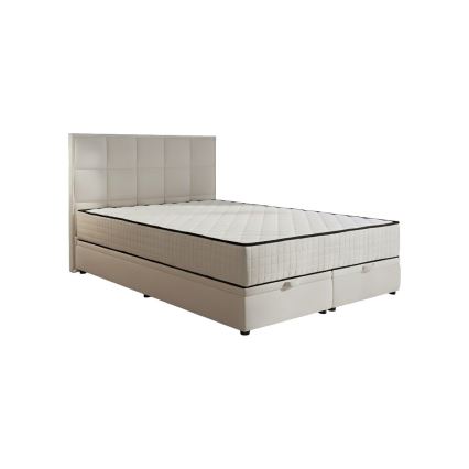 Polsterbett GRACE 160x200 cm mit Matratzen und Bettkasten, beige