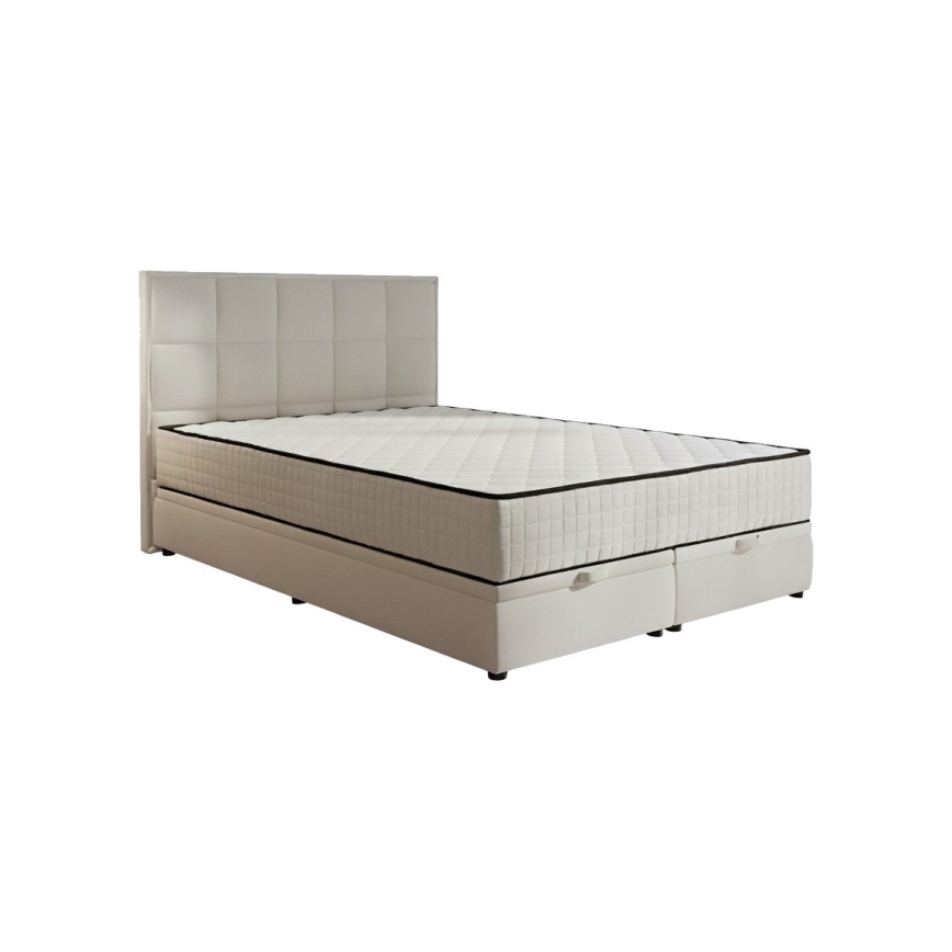 Polsterbett GRACE 160x200 cm mit Matratzen und Bettkasten, beige
