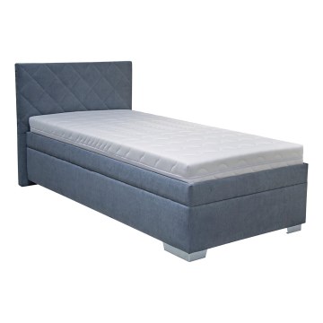 Polsterbett LANA mit Bettkasten und Matratze 90x200 cm, blau