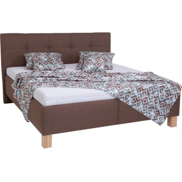 Polsterbett MARIA 160x200 cm mit Bettkasten, ohne Matratze, braun