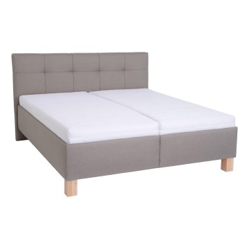 Polsterbett MARIA 160x200 cm, taupe, mit Stauraum, ohne Matratze
