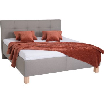 Polsterbett MARIA 180x200 cm mit Stauraum, ohne Matratze, taupe