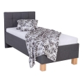 Polsterbett MARIA ONE 90x200 cm mit Matratze und Stauraum, grau