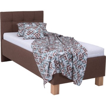 Polsterbett MARIA ONE 90x200 cm mit praktischem Stauraum, ohne Matratze, braun