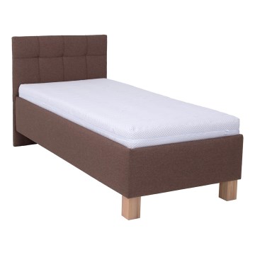 Polsterbett MARIA ONE 90x200 cm – mit Stauraum, ohne Matratze, braun