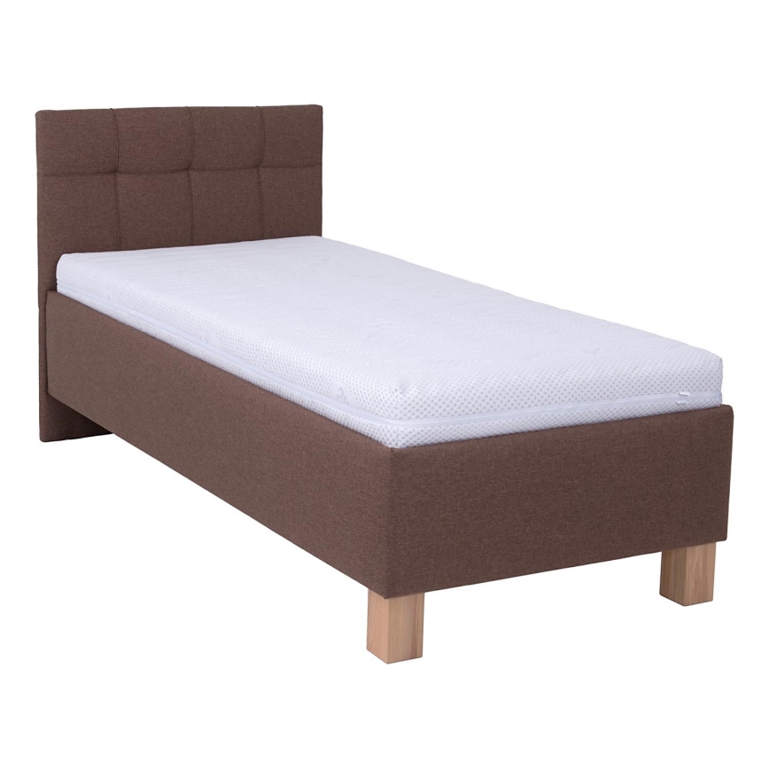 Polsterbett MARIA ONE 90x200 cm – mit Stauraum, ohne Matratze, braun