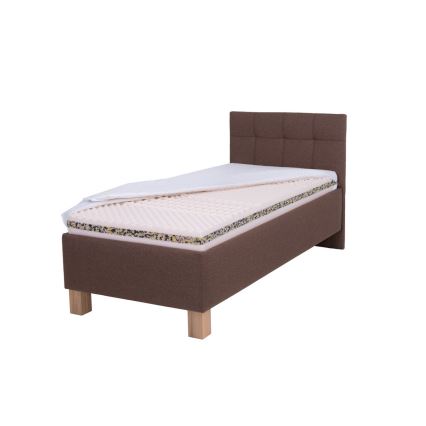 Polsterbett MARIA ONE 90x200 cm – mit Stauraum, ohne Matratze, braun