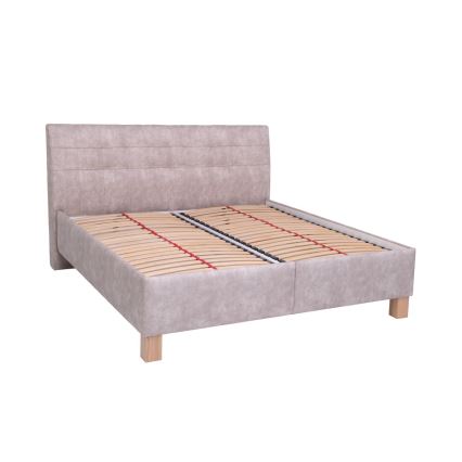 Polsterbett mit integriertem Stauraum, ohne Matratze, VIOLET, 160 x 200 cm, Beige