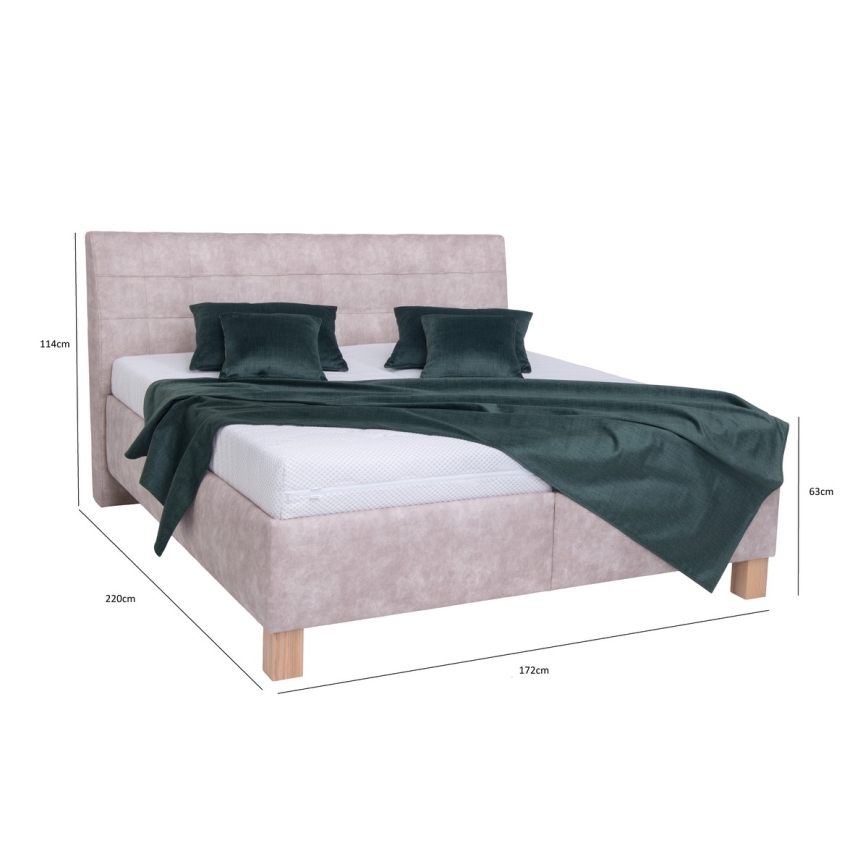 Polsterbett mit integriertem Stauraum, ohne Matratze, VIOLET, 160 x 200 cm, Beige