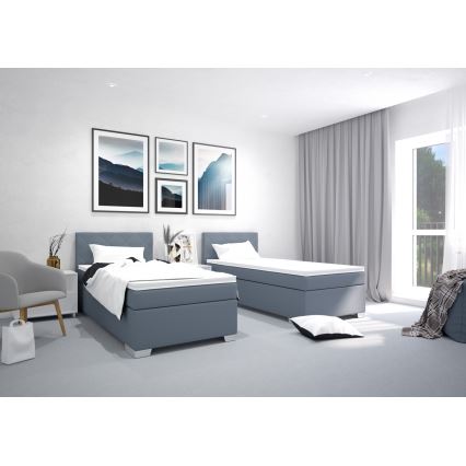 Polsterbett mit Matratze IDA 90x200 cm blau