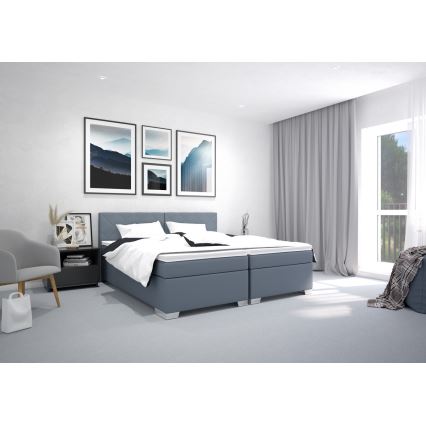 Polsterbett mit Matratze IDA 90x200 cm blau