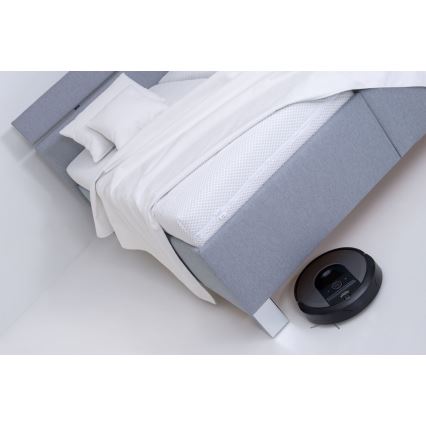 Polsterbett mit Matratze und Bettkasten ALIS 160x200 cm hellgrau