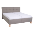 Polsterbett mit Matratze und Bettkasten MARIA 160x200 cm taupe