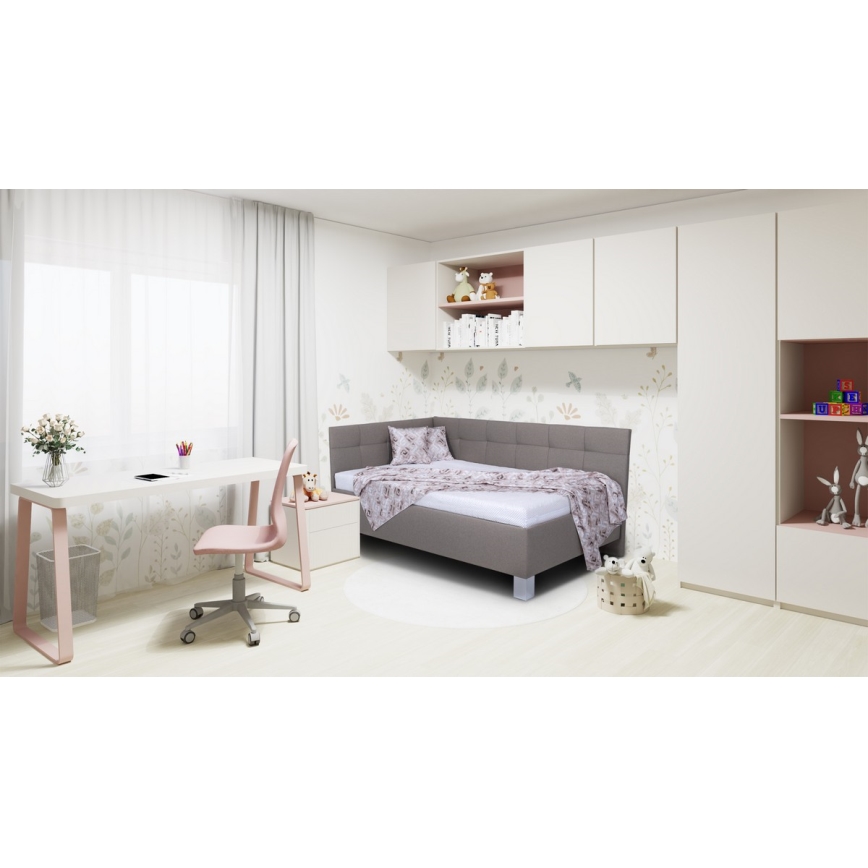 Polsterbett mit Matratze und integriertem Stauraum MARIA PETITE 120x200 cm taupe