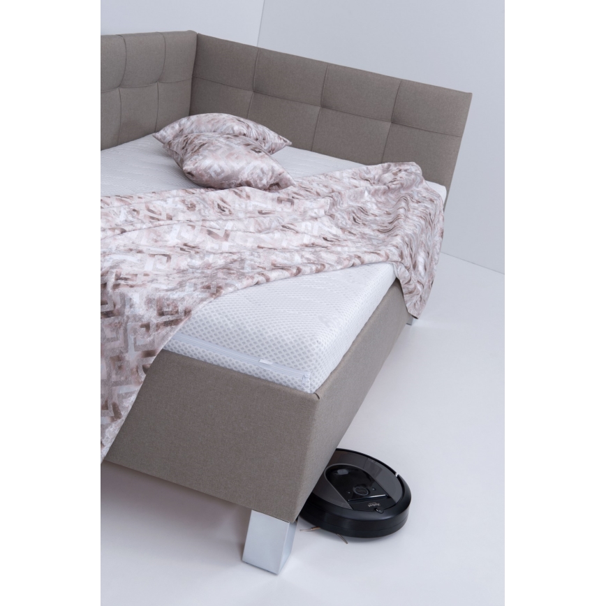 Polsterbett mit Matratze und integriertem Stauraum MARIA PETITE 120x200 cm taupe
