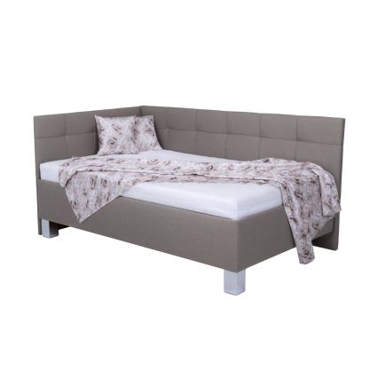 Polsterbett mit Matratze und integriertem Stauraum MARIA PETITE 120x200 cm taupe