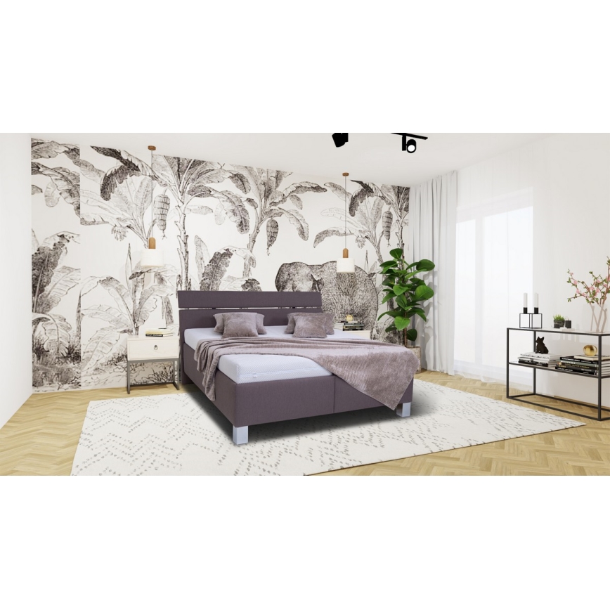 Polsterbett mit Matratze und Stauraum ALIS 180x200 cm braun