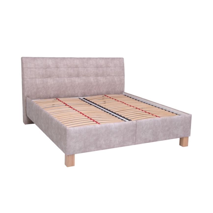 Polsterbett mit Matratze und Stauraum VIOLET 160x200 cm beige