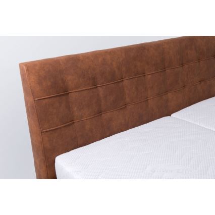 Polsterbett mit Matratze und Stauraum VIOLET 160x200 cm cognac braun