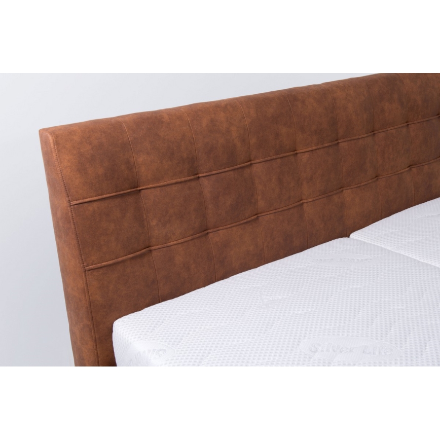 Polsterbett mit Matratze und Stauraum VIOLET 160x200 cm cognac braun