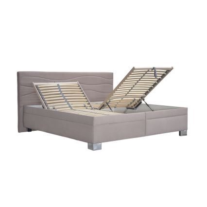 Polsterbett mit Matratze WINDSOR 180x200 cm beige