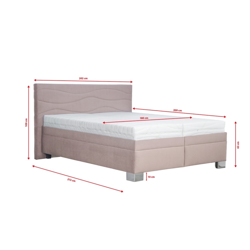 Polsterbett mit Matratze WINDSOR 180x200 cm beige