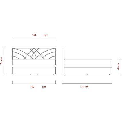 Polsterbett mit Matratzen und Stauraum GINA 160x200 cm beige