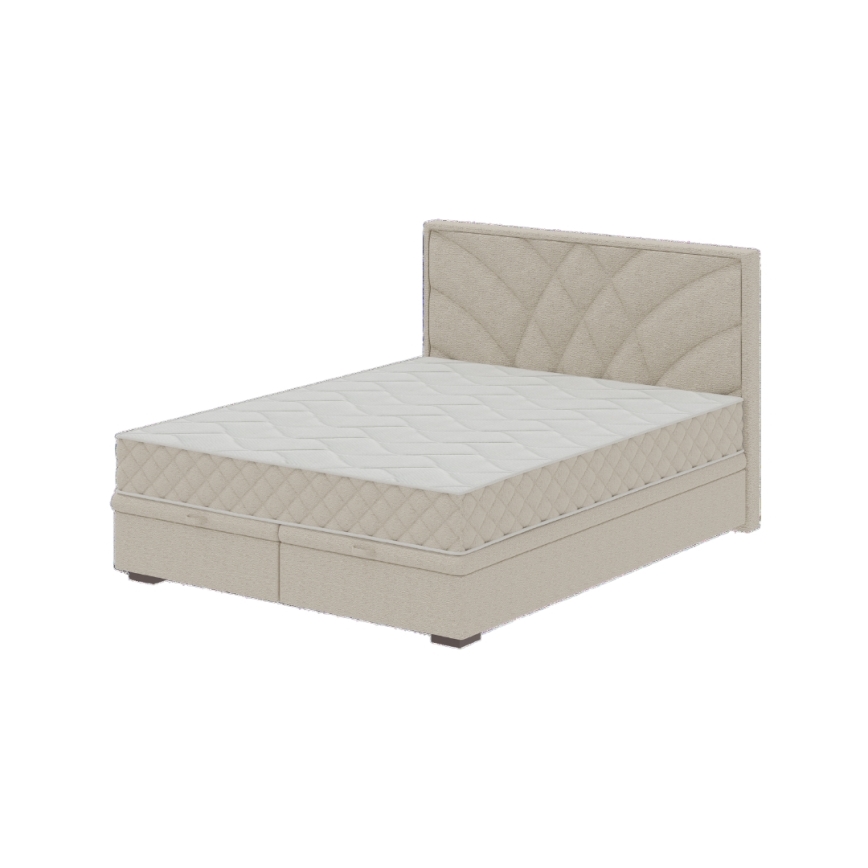 Polsterbett mit Matratzen und Stauraum GINA 180x200 cm beige