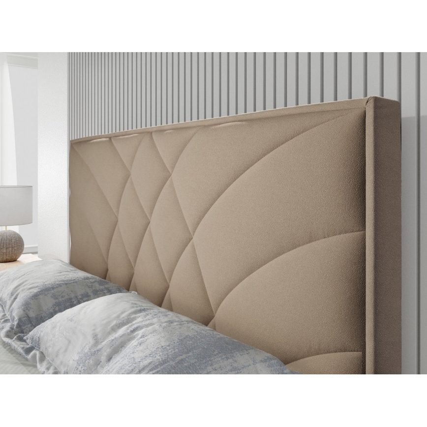 Polsterbett mit Matratzen und Stauraum GINA 180x200 cm beige